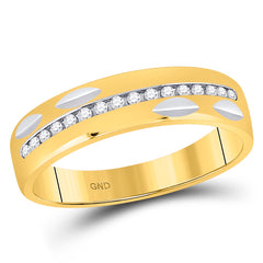 14kt Yellow Gold His & Hers Round Diamond Cluster Matching Bridal Wedding Ring Band Set 3/4 Cttw
