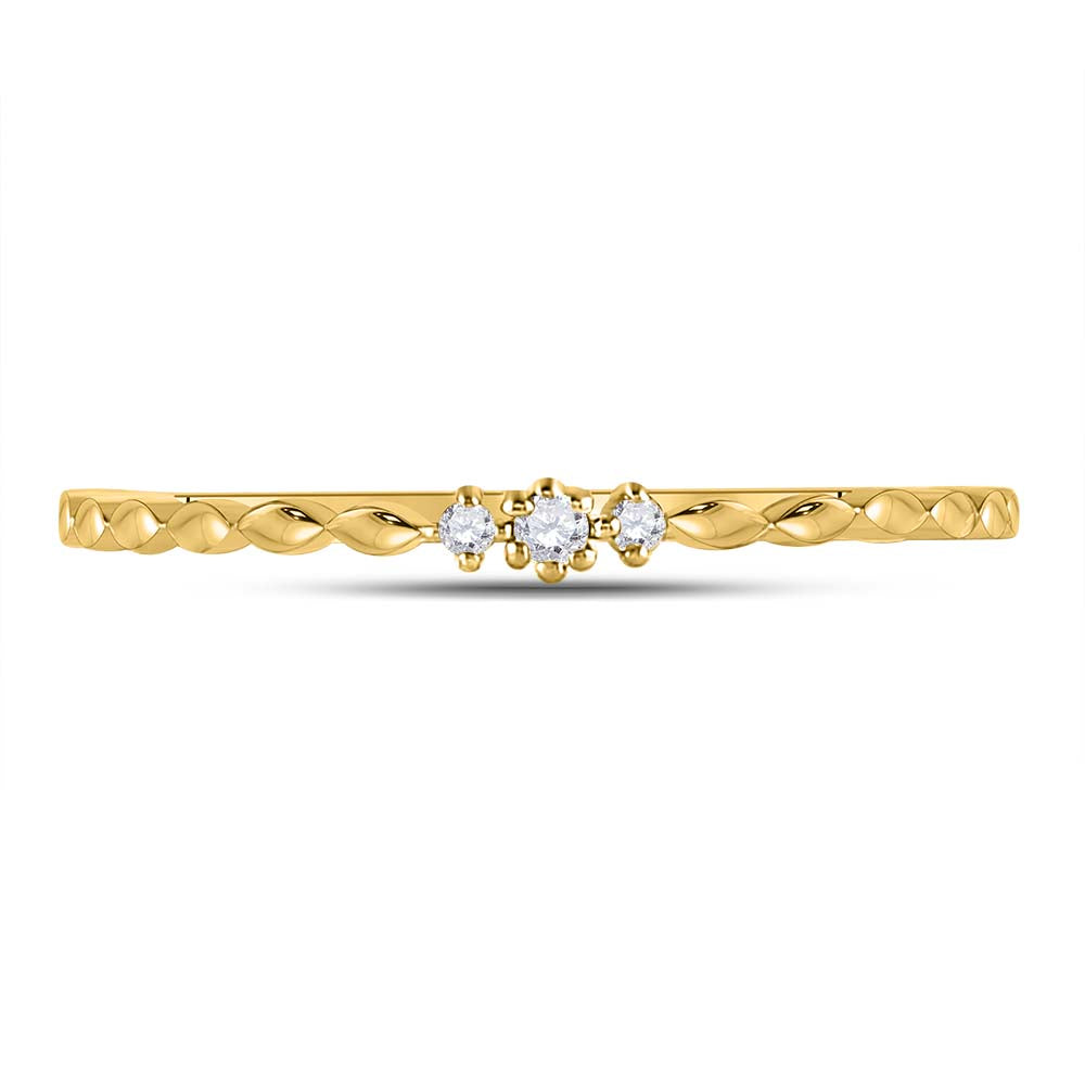 10K Yellow Gold 0.02 CTW-Natural Diamondstackable Band 1 Gram