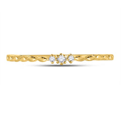 10K Yellow Gold 0.02 CTW-Natural Diamondstackable Band 1 Gram