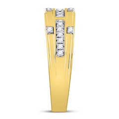 14kt Yellow Gold His & Hers Round Diamond Solitaire Matching Bridal Wedding Ring Band Set 3/4 Cttw