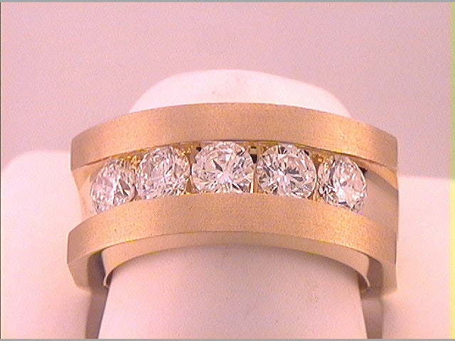 14K Yellow Gold 2 CTW-Natural Diamond Accuset Mens Band 18.82 Gram