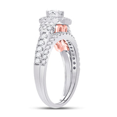 14kt Two-tone Gold Womens Round Diamond Bridal Wedding Engagement Ring Band Set 1.00 Cttw (Certified)