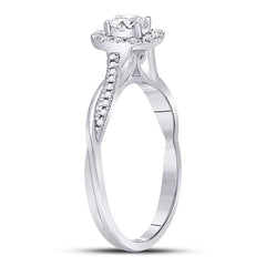 14kt White Gold Womens Oval Diamond Solitaire Bridal Wedding Engagement Ring 1/3 Cttw (Certified)