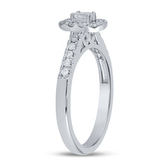 14K White Gold Womens Emerald Diamond Solitaire Bridal Wedding Engagement Ring 1/2 CTW (Certified) 3.09 Gram