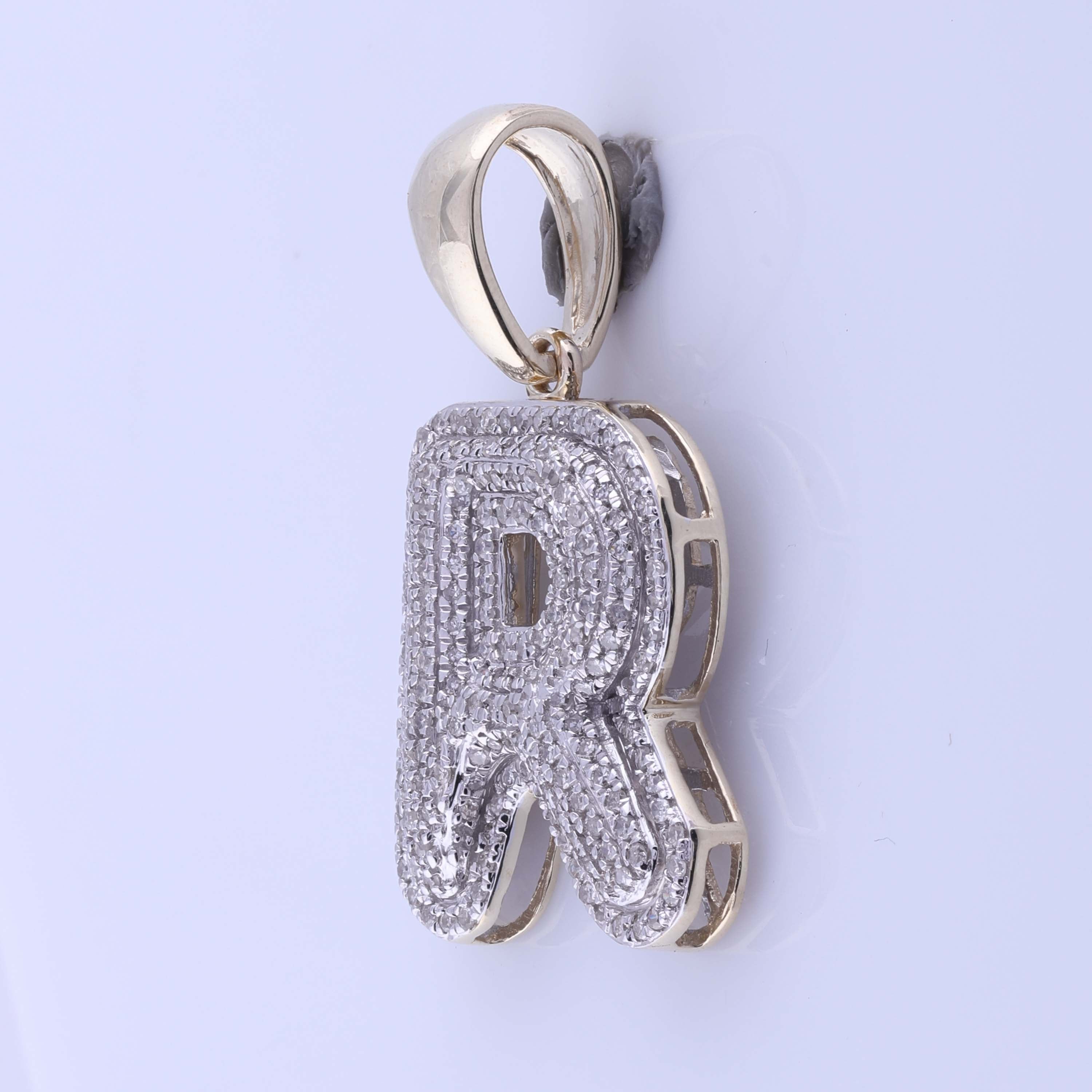 5/8CT-DIA P1P2 INITIAL "R" MENS PENDANT