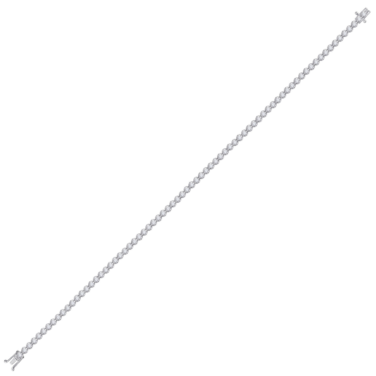 10kt White Gold Womens Round Diamond Classic Tennis Bracelet 1.00 Cttw