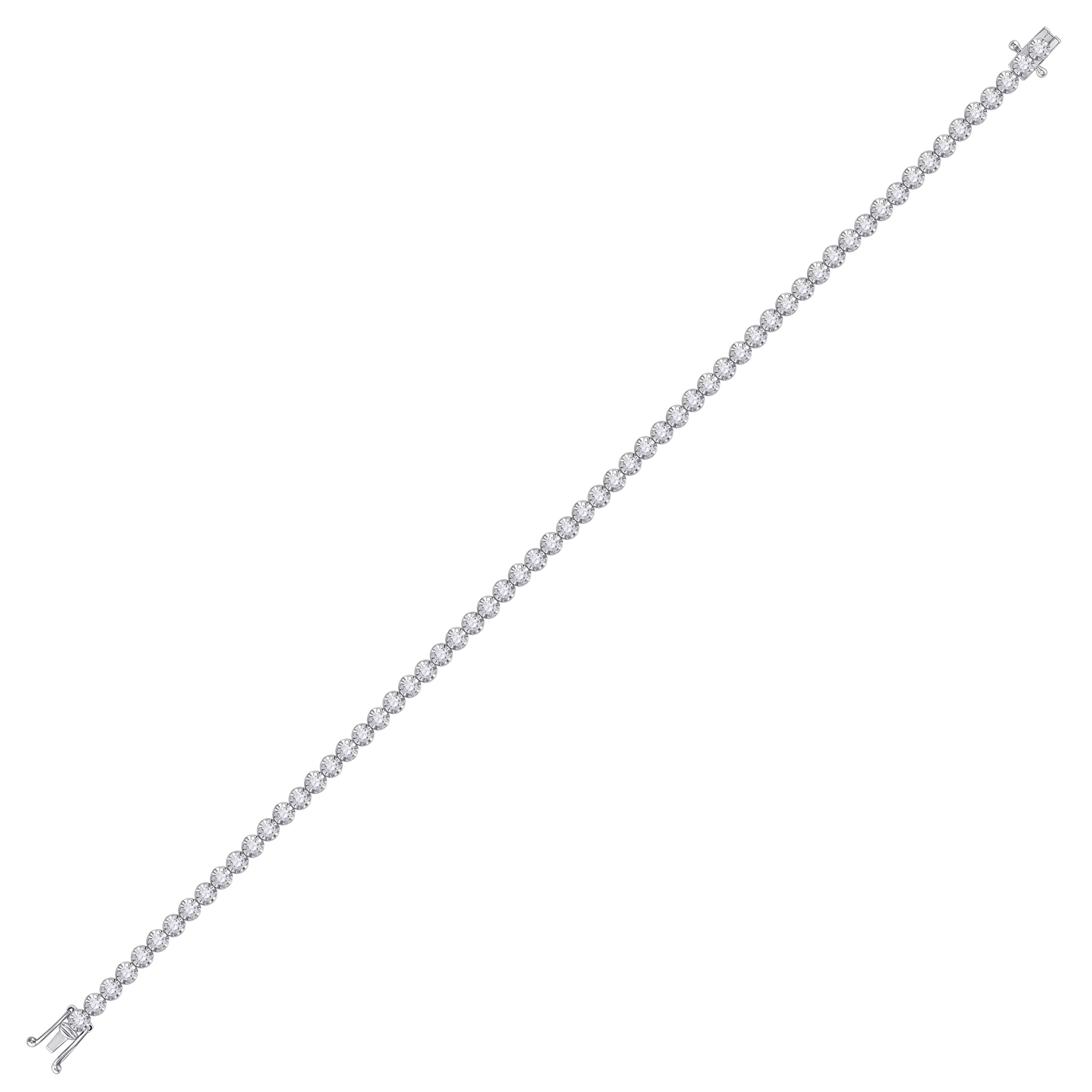 10kt White Gold Womens Round Diamond Classic Tennis Bracelet 2.00 Cttw
