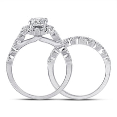 14kt White Gold Womens Round Diamond Bridal Wedding Engagement Ring Band Set 2.00 Cttw (Certified)