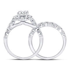 14kt White Gold Womens Round Diamond Bridal Wedding Engagement Ring Band Set 2.00 Cttw (Certified)