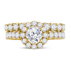 2 CTW-DIA ANA M 3/4CT-RD SINGLE HALO BRIDAL SETS