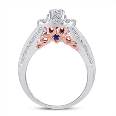 14kt Two-tone Gold Womens Round Diamond Bridal Wedding Engagement Ring Band Set 1-1/2 Cttw (Certified)