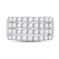 14kt White Gold Womens Round Diamond Anniversary Band Ring 2.00 Cttw