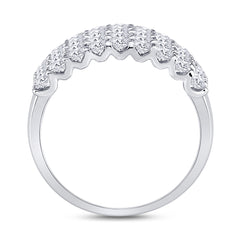 14kt White Gold Womens Round Diamond Anniversary Band Ring 2.00 Cttw