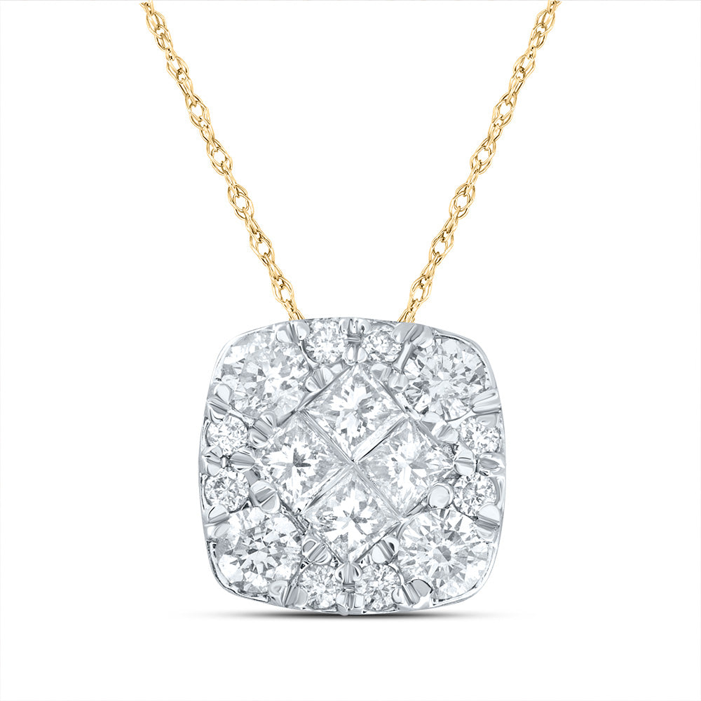 1/4CT-DIA ANA M SOLEIL SQUARE  PENDANT