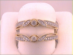 14kt Yellow Gold Womens Round Diamond Wrap Ring Guard Enhancer 1/3 Cttw