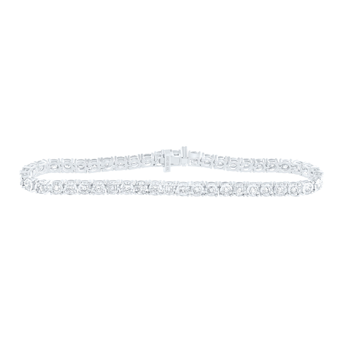 10K White Gold Womens Round Natural Diamond Classic Tennis Bracelet 1/12 CTW 6.47 Gram