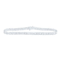 10K White Gold Womens Round Natural Diamond Classic Tennis Bracelet 1/12 CTW 6.47 Gram