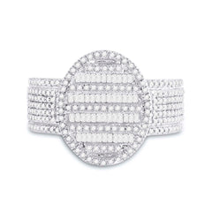 10kt Yellow Gold Mens Baguette Diamond Oval Cluster Ring 1.00 Cttw