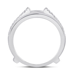 14kt White Gold Womens Round Diamond Wrap Ring Guard Enhancer 1.00 Cttw