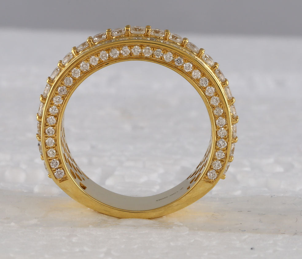 10kt Yellow Gold Mens Round Diamond Statement Band Ring 3.00 Cttw