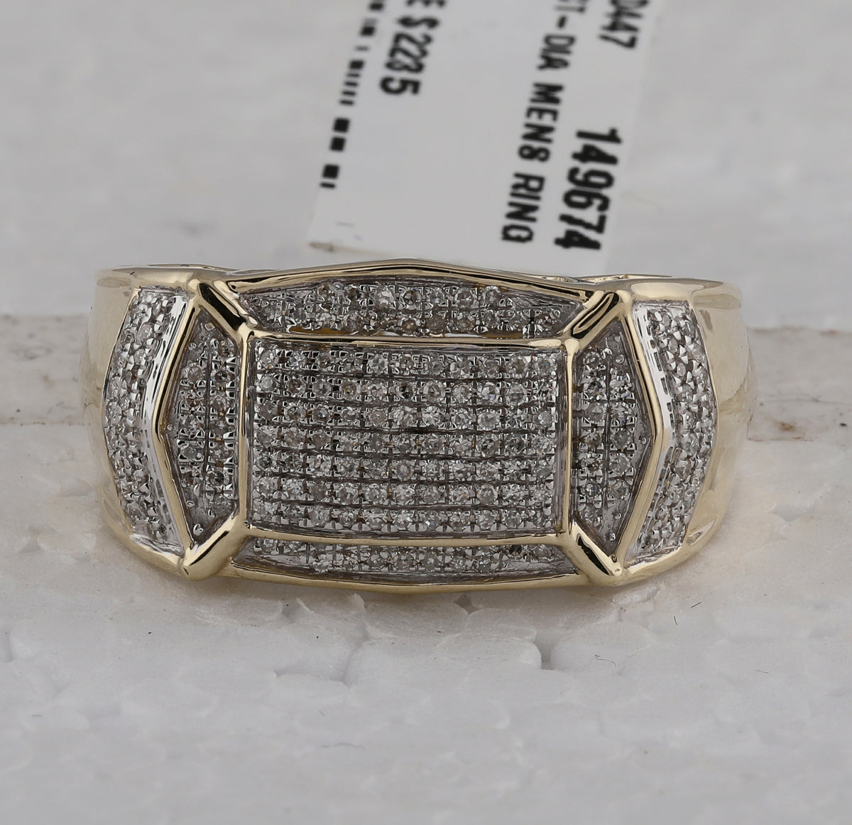 10K Yellow Gold Mens Round Natural Diamond Fashion Cluster Ring 1/2 CTW 7.97 Gram