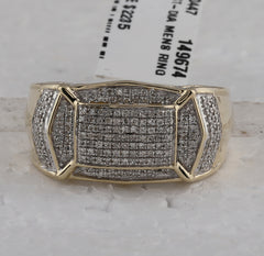 10K Yellow Gold Mens Round Natural Diamond Fashion Cluster Ring 1/2 CTW 7.97 Gram