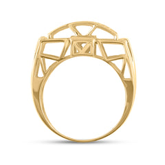 10kt Yellow Gold Mens Round Diamond Fashion Cluster Ring 1/2 Cttw