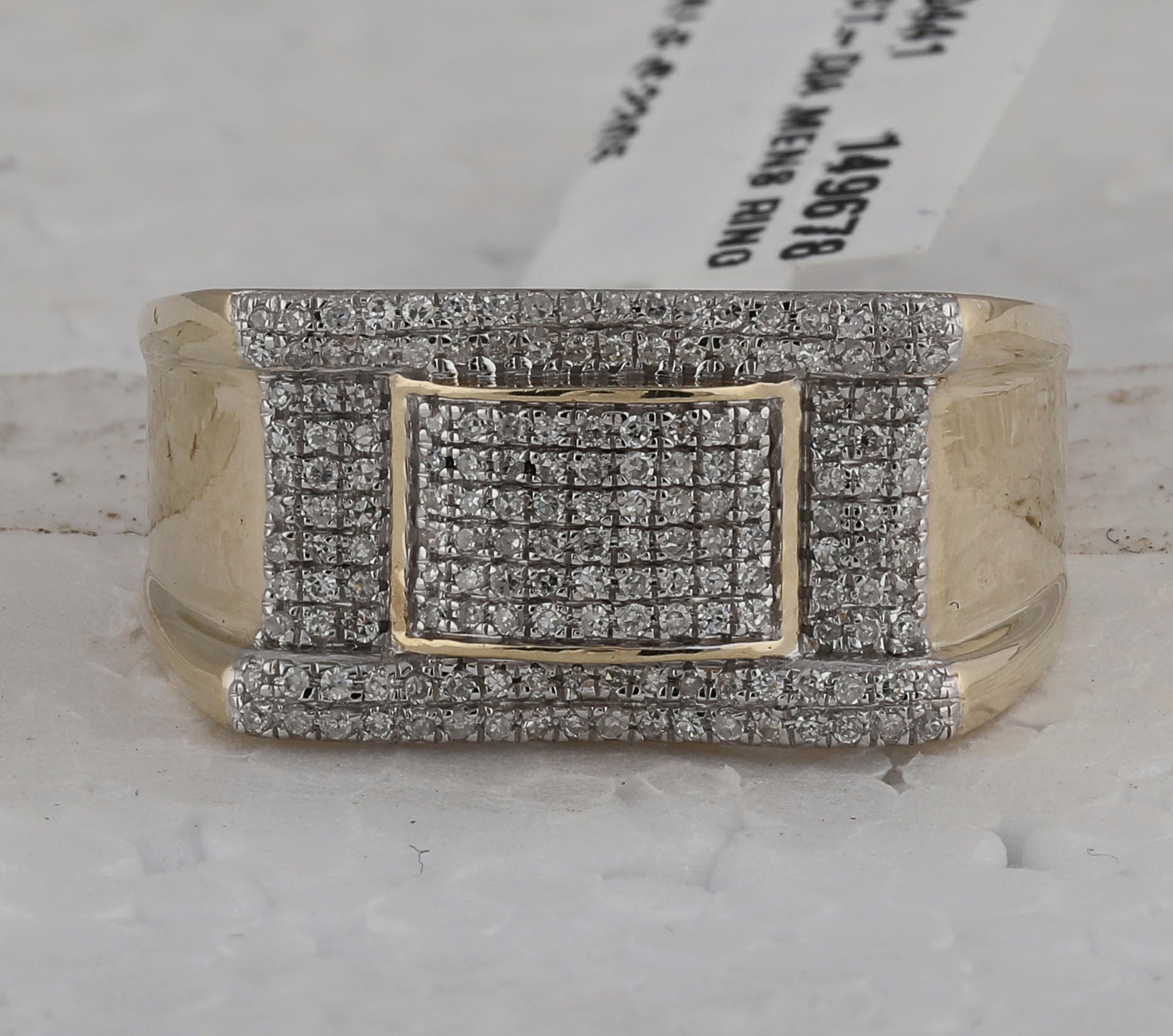 10kt Yellow Gold Mens Round Diamond Fashion Cluster Ring 1/2 Cttw