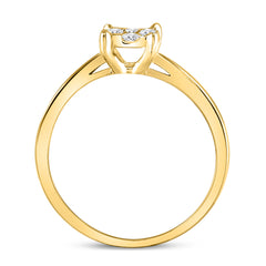 10kt Yellow Gold Womens Round Diamond Fashion Cluster Ring 1/4 Cttw