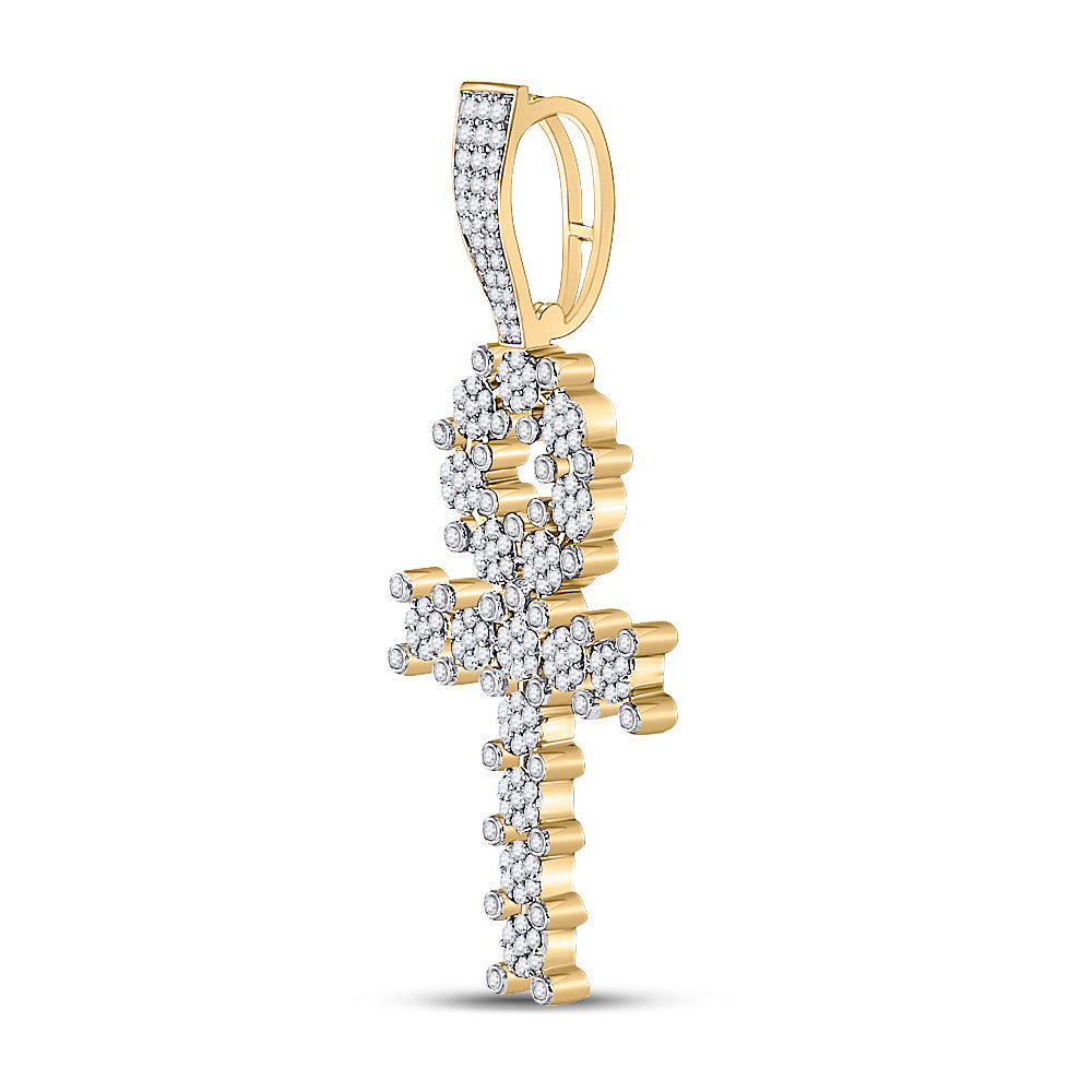 1CTW-DIA ANKH CROSS Mens CHARM