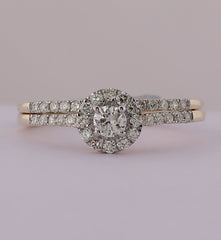 10kt Yellow Gold Womens Round Diamond Bridal Wedding Engagement Ring Band Set 1/2 Cttw