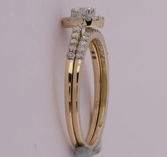 10kt Yellow Gold Womens Round Diamond Bridal Wedding Engagement Ring Band Set 1/2 Cttw