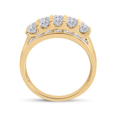 14kt Yellow Gold Mens Round Diamond Wedding Channel-Set Band Ring 3.00 Cttw