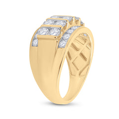 14kt Yellow Gold Mens Round Diamond Wedding Channel-Set Band Ring 3.00 Cttw