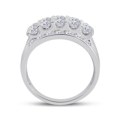 14kt White Gold Mens Round Diamond Channel-Set Band Ring 3.00 Cttw