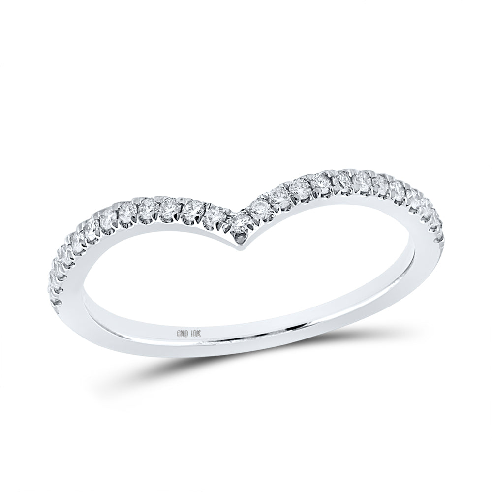 10K White Gold 1/5 CTW-Natural Diamond Stackable Band 1.31 Gram