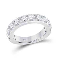 14kt White Gold Womens Round Diamond Wedding Single Row Band 2.00 Cttw