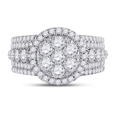 14kt Rose Gold Womens Round Diamond Cluster Bridal Wedding Engagement Ring 2.00 Cttw