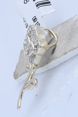10kt Yellow Gold Womens Round Diamond Rose Flower Pendant 1/10 Cttw
