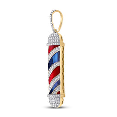 3/8CTW-DIA P1P2 BARBER POLE MENS CHARM