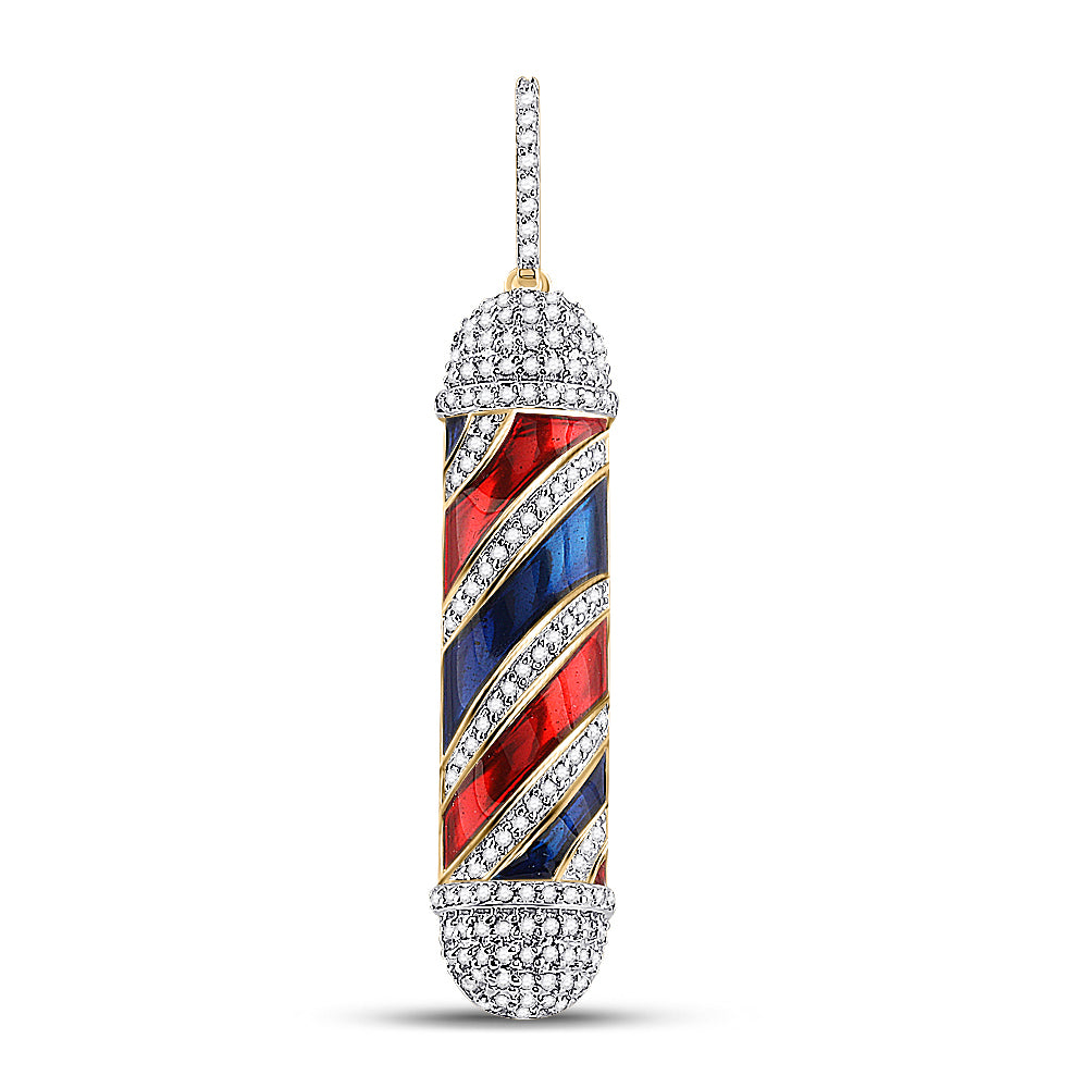 3/8CTW-DIA P1P2 BARBER POLE MENS CHARM