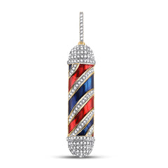 3/8CTW-DIA P1P2 BARBER POLE MENS CHARM