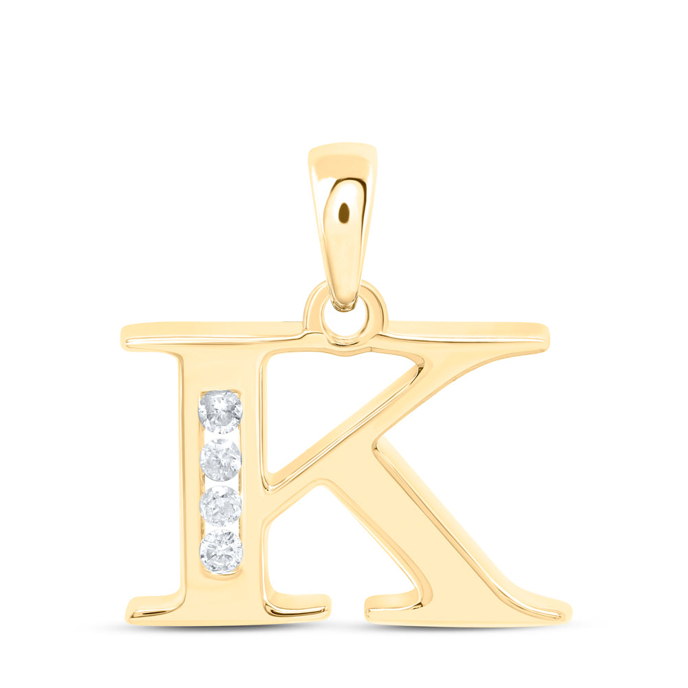 1/20CTW-DIA CN LADIES INITIAL "K" PENDANT