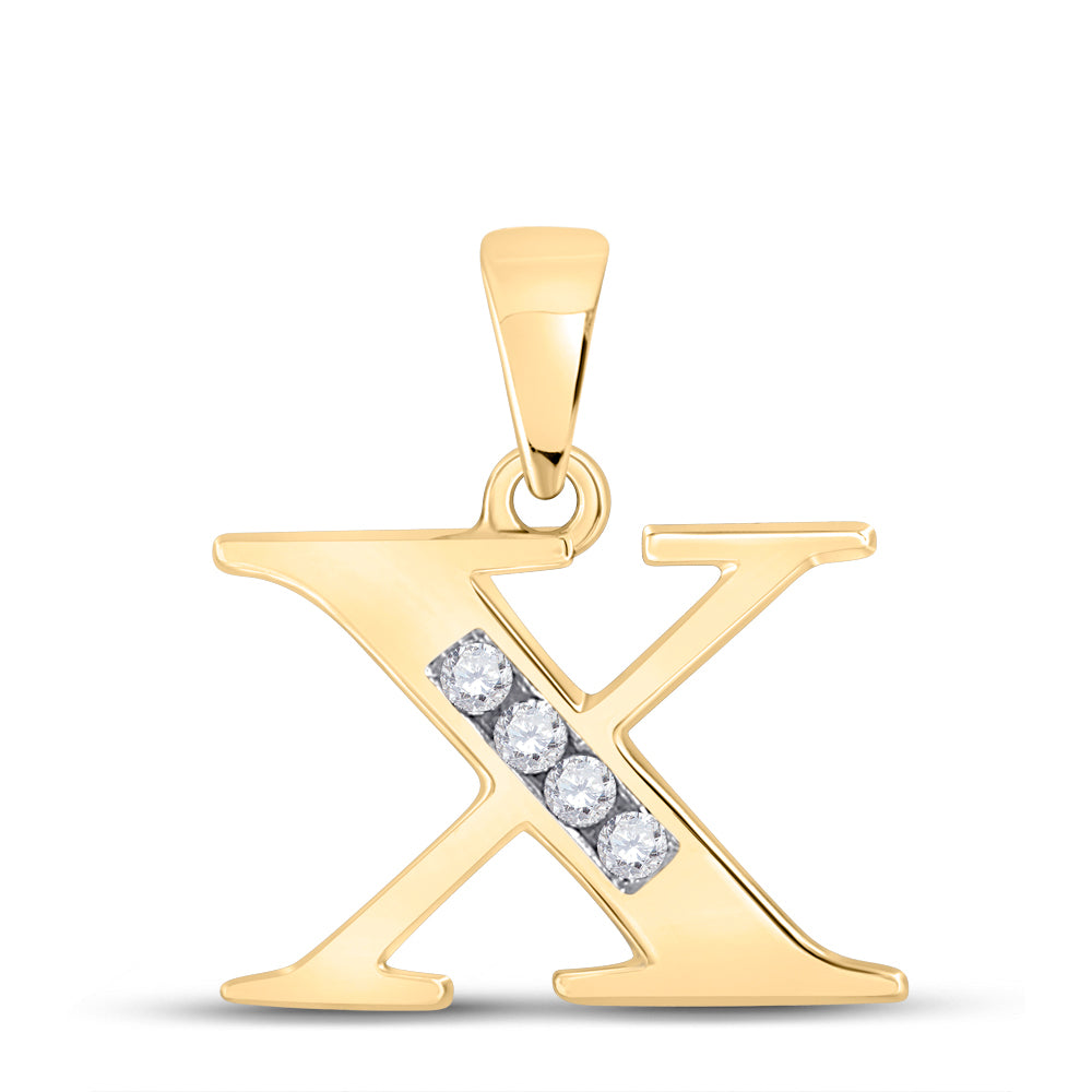 1/20CTW-DIA CN LADIES INITIAL " X " PENDANT