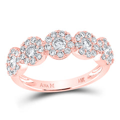 14kt Rose Gold Womens Round Diamond Band Ring 1.00 Cttw