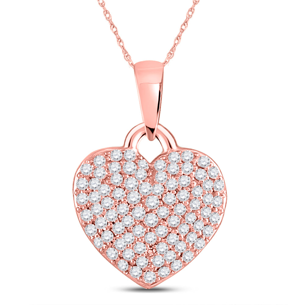 3/8CTW-DIA CN HEART PENDANT