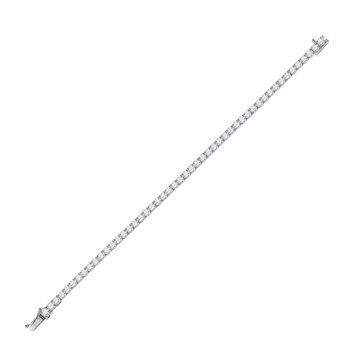 14K White Gold 6 CTW-Natural Diamond Tennis Bracelet 10.57 Gram