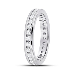 14kt White Gold Womens Round Diamond Channel Set Eternity Ring 1.00 Cttw