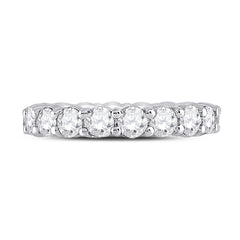 14K White Gold Womens Round Natural Diamond Classic Eternity Ring 3.00 CTW 3.92 Gram