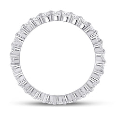 14kt White Gold Womens Round Diamond Classic Eternity Ring 1.00 Cttw